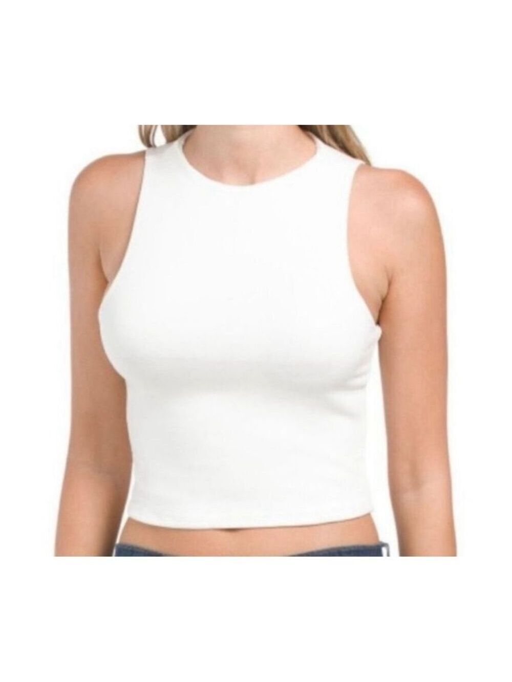 Women's Sincerely Jules White Cropped Tank Top S
